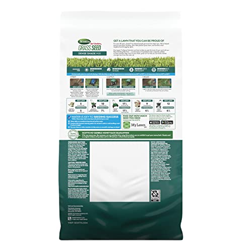 Scotts Dense Shade new lawn coverage up to 465 square feet.