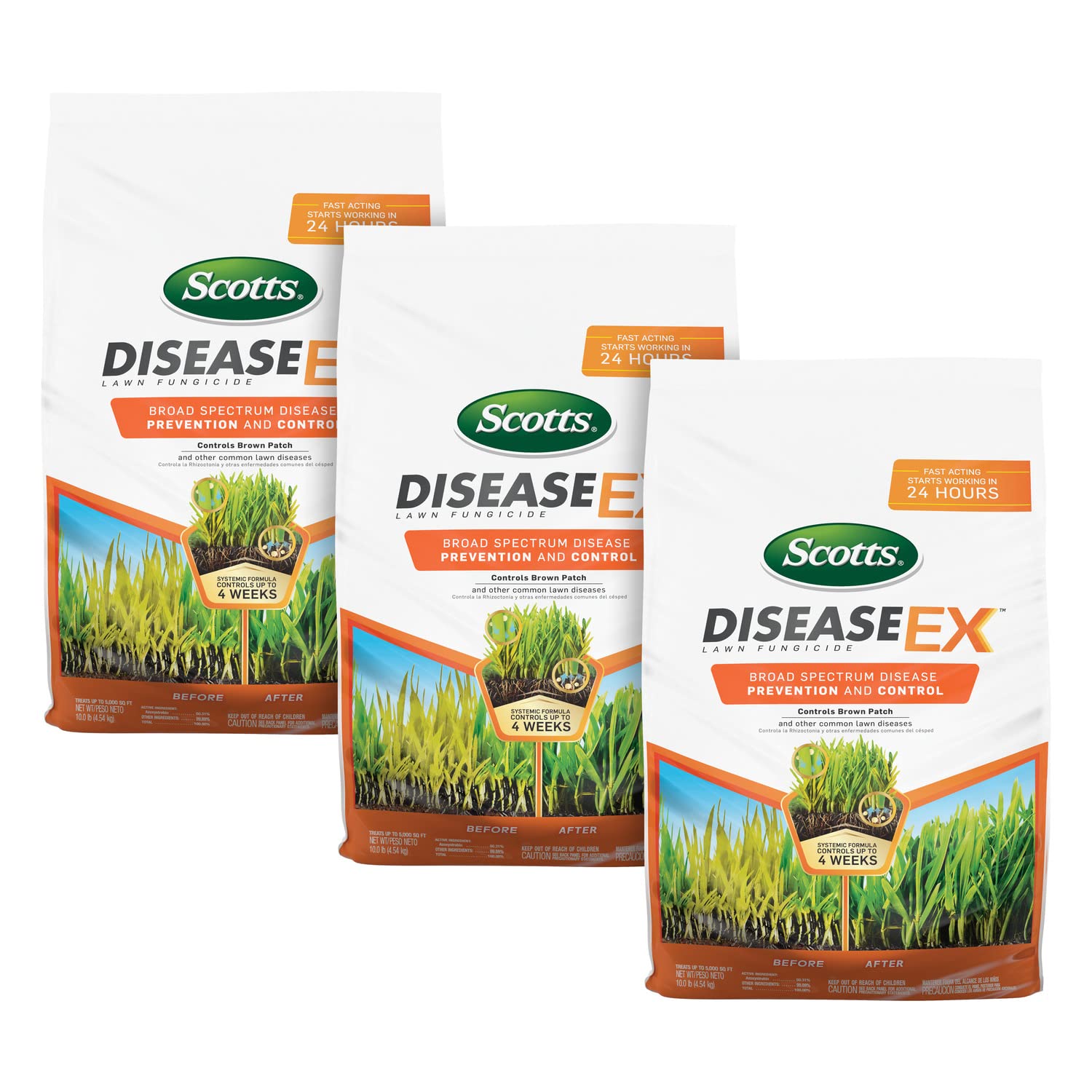 Scotts DiseaseEx lawn fungicide bottle protects against common lawn diseases.