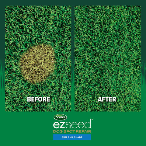 Scotts EZ Seed Dog Spot Repair seed and mulch combo ready for application.