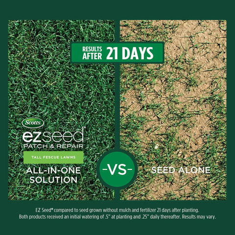 Scotts EZ Seed with fertilizer blends for resilient lawn growth.