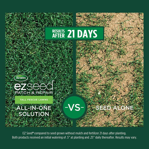 Scotts EZ Seed Patch & Repair mulch layer ready for seed germination.
