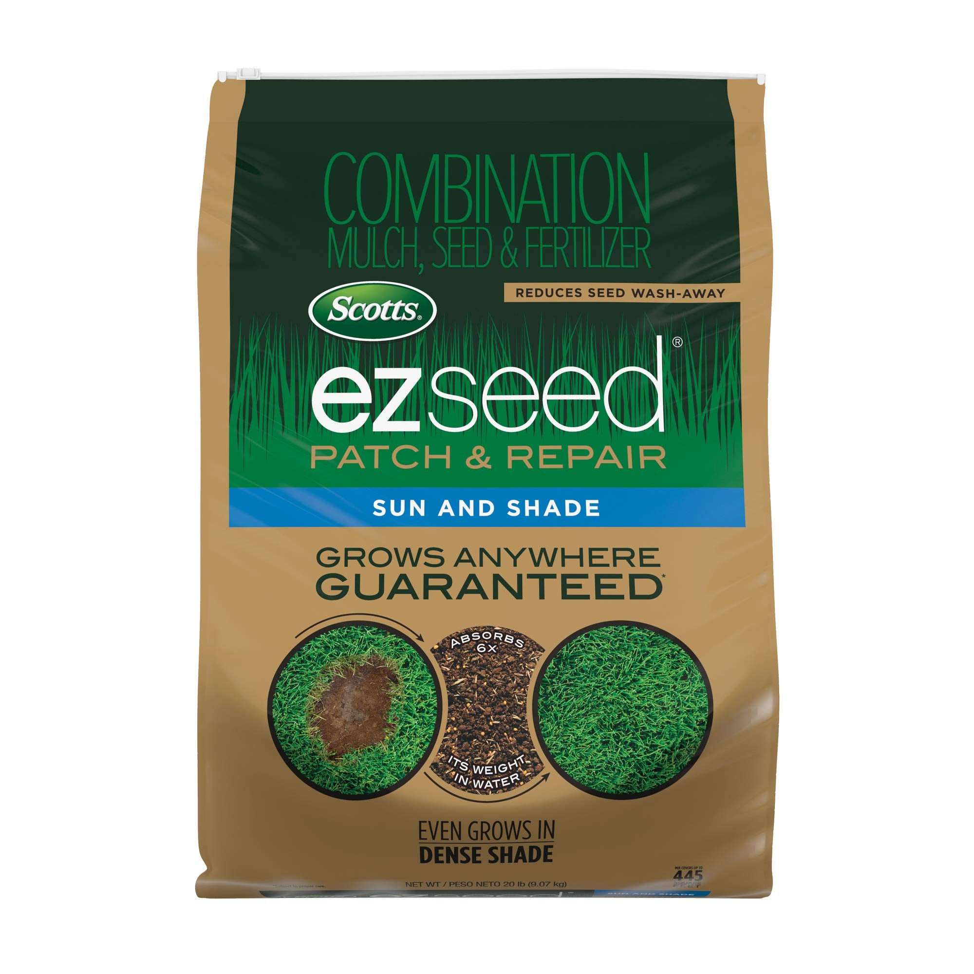 Scotts EZ Seed Patch & Repair bare spot ready for new grass growth.