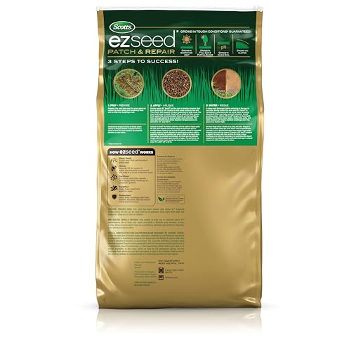 Scotts EZ Seed Patch & Repair Centipede Grass absorbent mulch surrounds seeds for faster establishment.