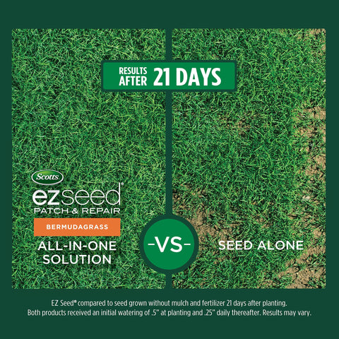 Scotts EZ Seed Patch & Repair stands up to heat tolerance and dry conditions.