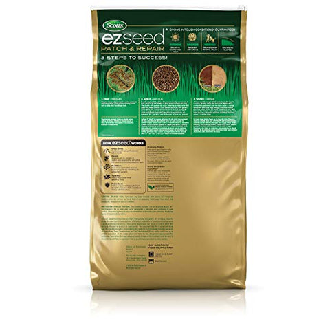 Scotts EZ Seed Patch & Repair mulch layer expands to protect seed.