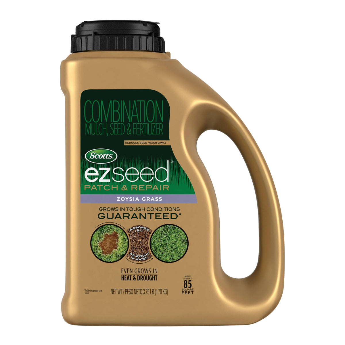 Scotts EZ Seed patch applied to repair a bare lawn spot.