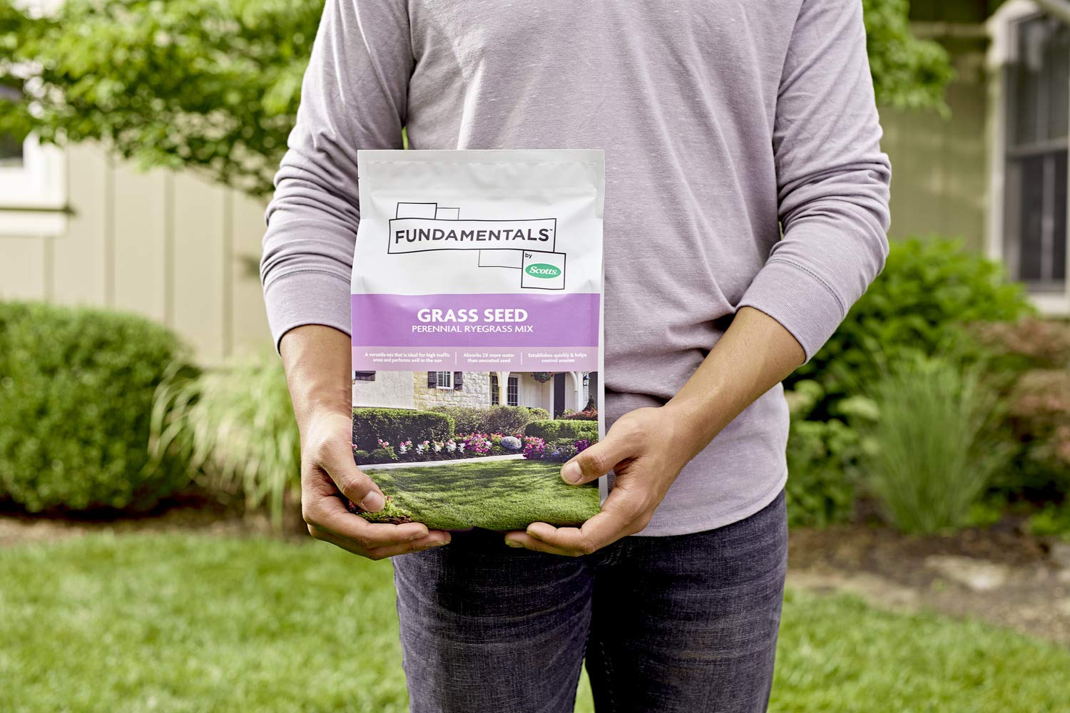 Scotts ryegrass mix accelerates new lawn growth in spring or fall