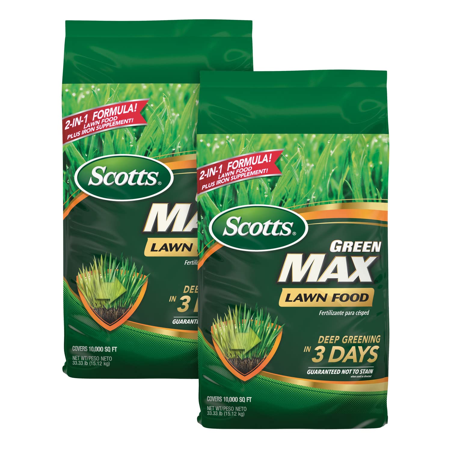 Scotts Green Max lawn food bag front ready for spring application