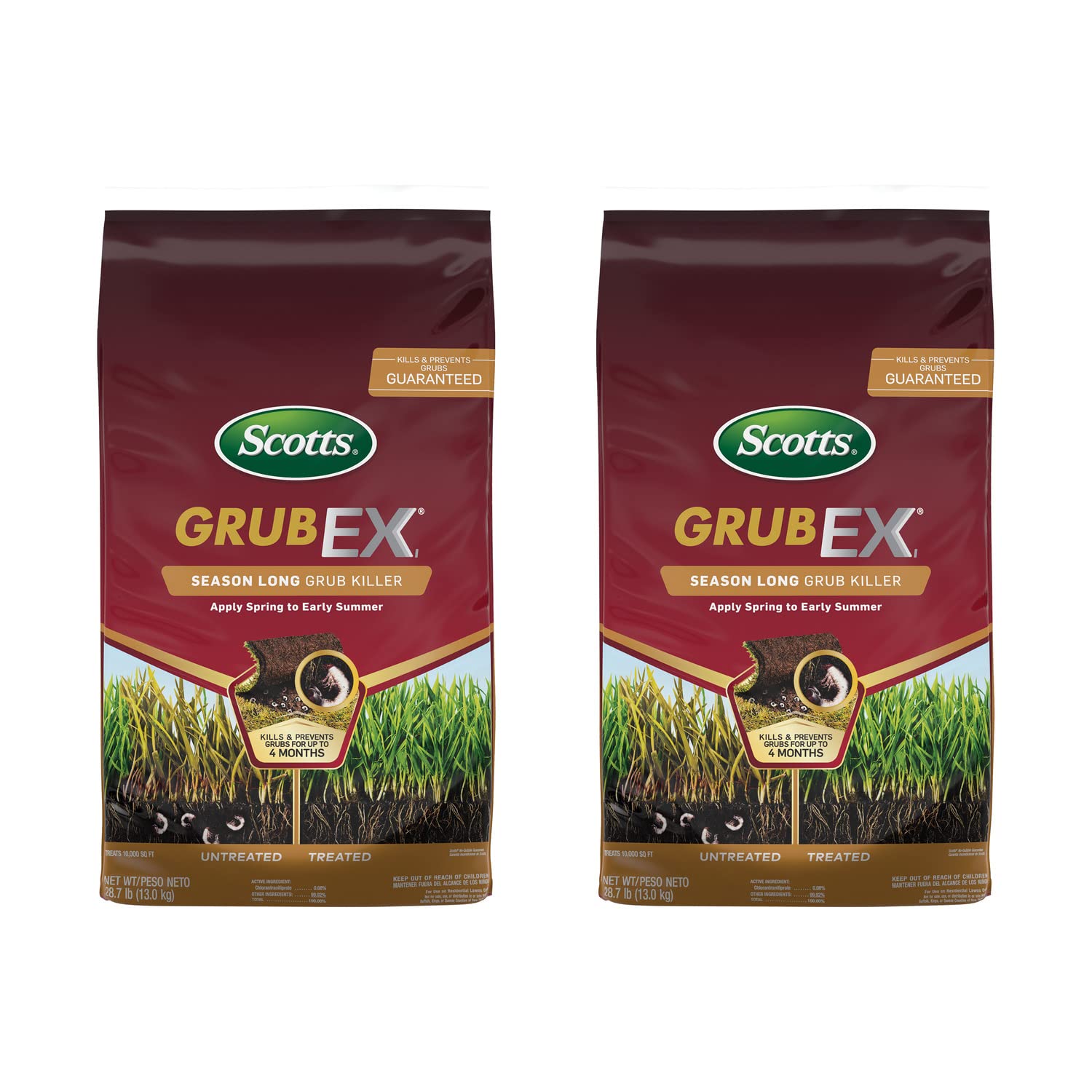 Scotts GrubEx1 bag with granules prepared for spring grub protection