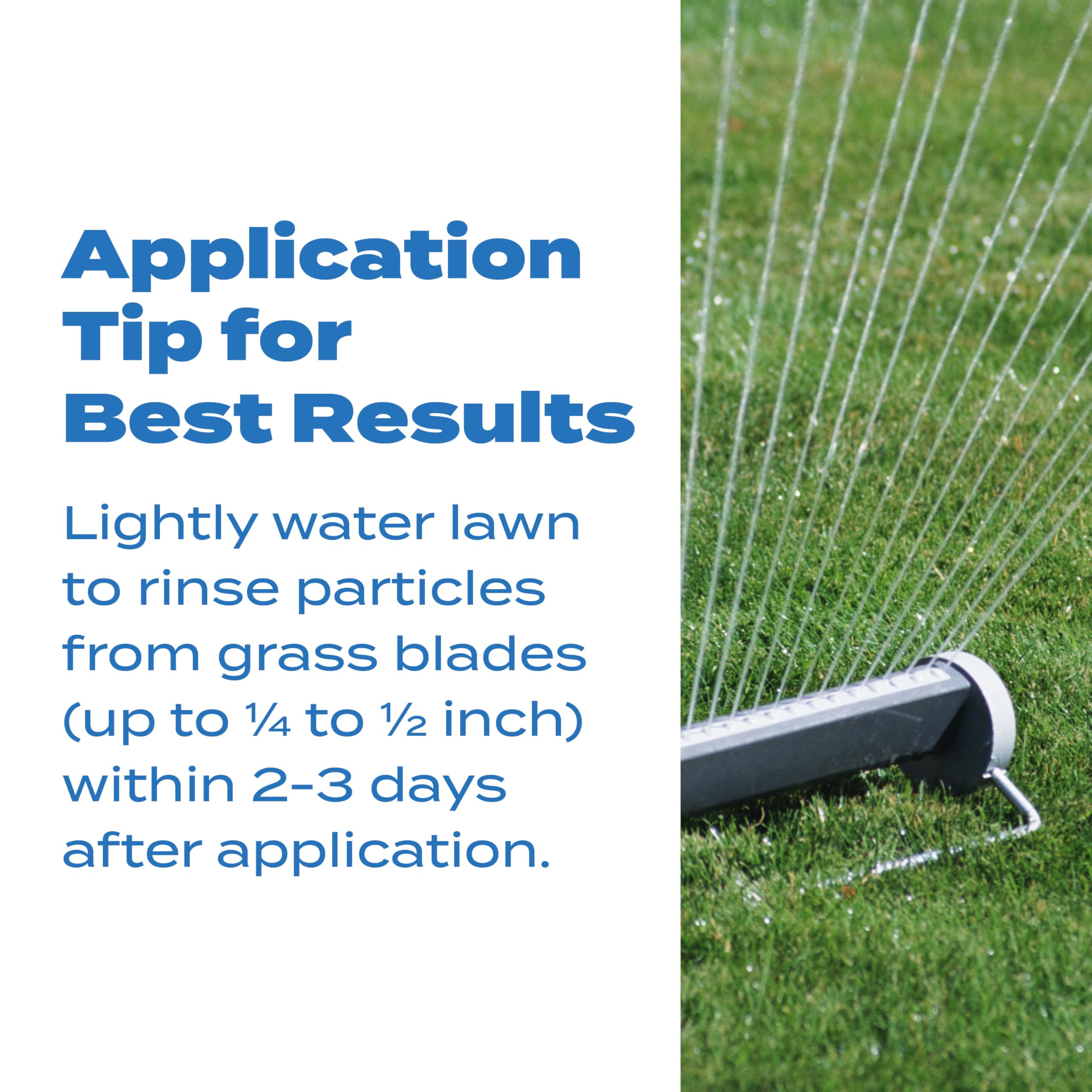 Lawn scene shows rain around Scotts Halts application with maintained effectiveness.