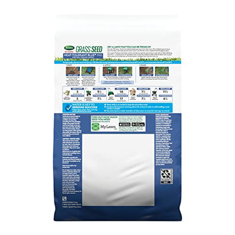 Scotts Turf Builder Heat-Tolerant Blue Mix best sown in spring or fall.