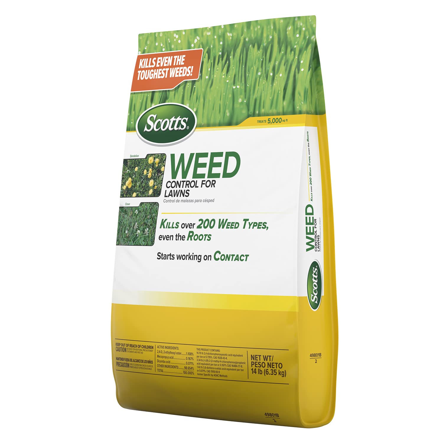 A healthy-looking lawn after application shows smoother, weed-free growth.