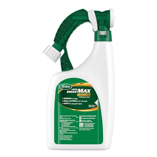 Scotts Liquid Green Max being sprayed on the lawn for uniform coverage.