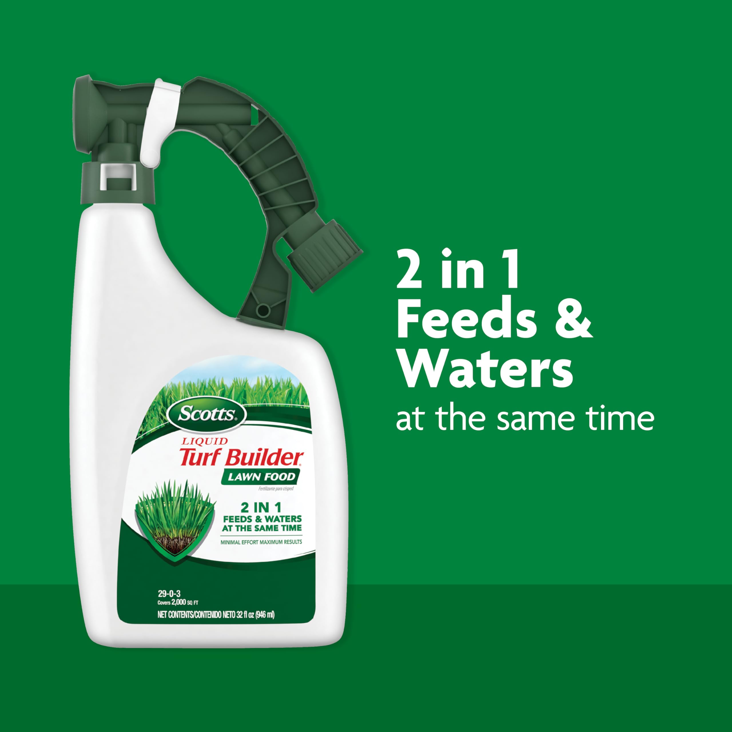 Scotts cool-season grass coverage shown up to 4,000 sq ft per bottle.