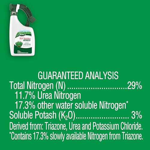 Scotts Liquid Turf Builder Lawn Food bottle delivers nutrients as you water your lawn.