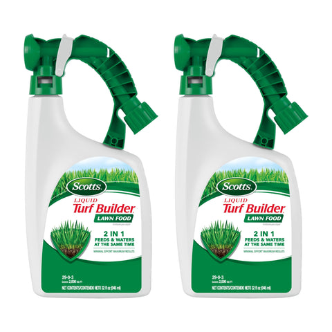 Scotts Liquid Turf Builder lawn food bottle for quick, even feeding