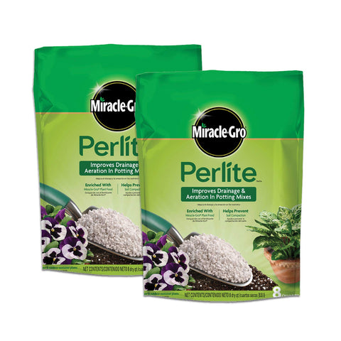 Scotts Miracle-Gro Perlite bag front demonstrates enriched formula for better drainage.
