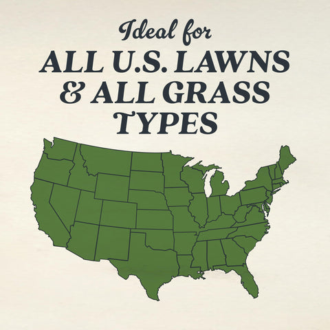 Lush green lawn treated with Scotts Natural Grass Food.