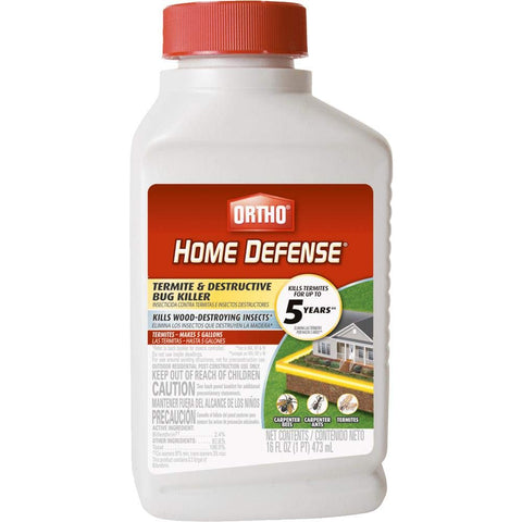 Scotts Ortho Home Defense Termite & Destructive Bug Killer 16 oz bottle for perimeter protection.