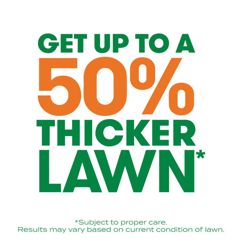 Overseeding patchy areas with Thick'R Lawn for a fuller lawn.