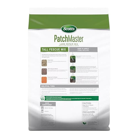 100% recycled mulch in Scotts PatchMaster showing moisture absorption for seed establishment.