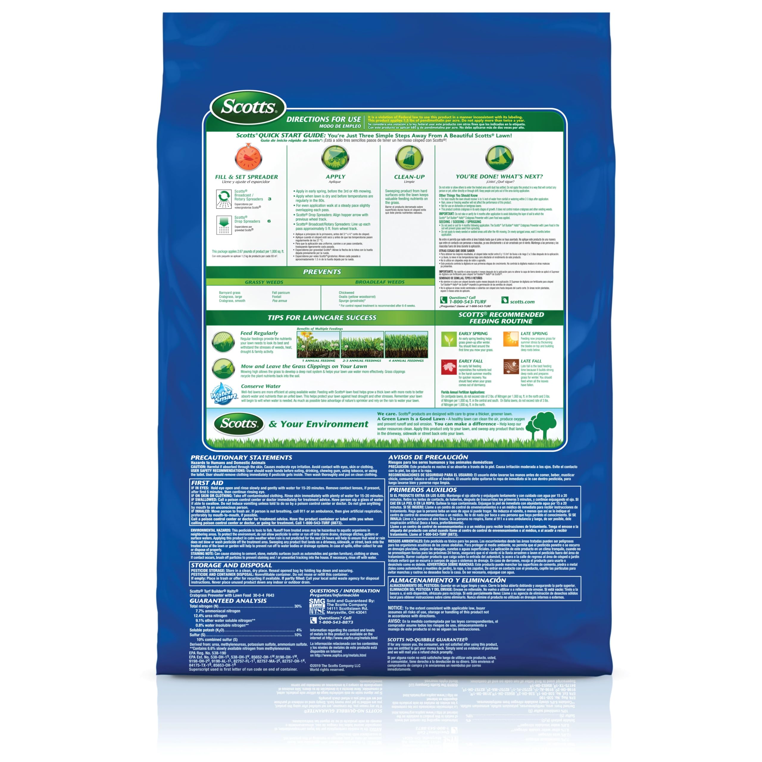 Drop spreader setting 6 for precise application