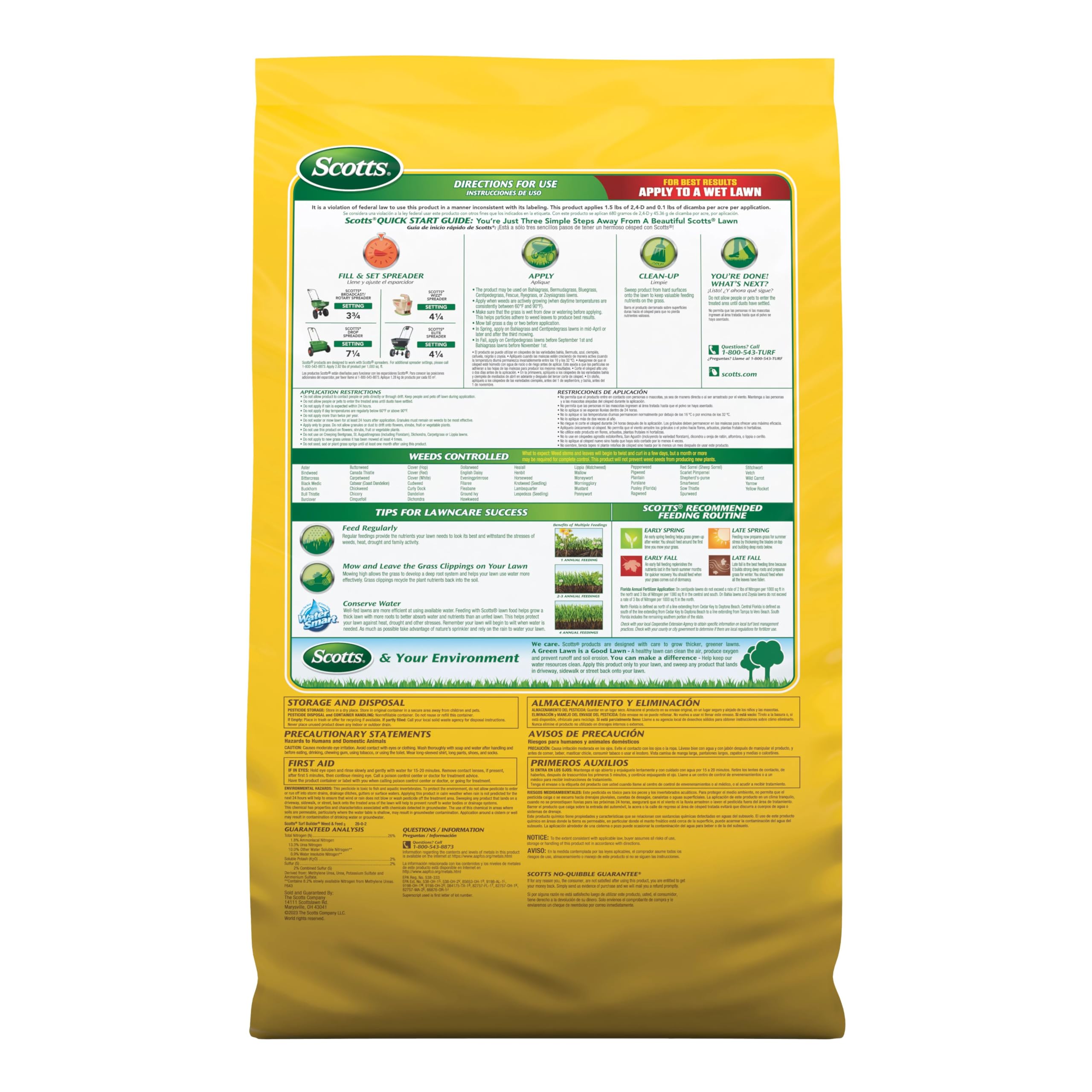 Scotts-coverage-12000-sqft shows large lawn compatibility and cost-effectiveness.