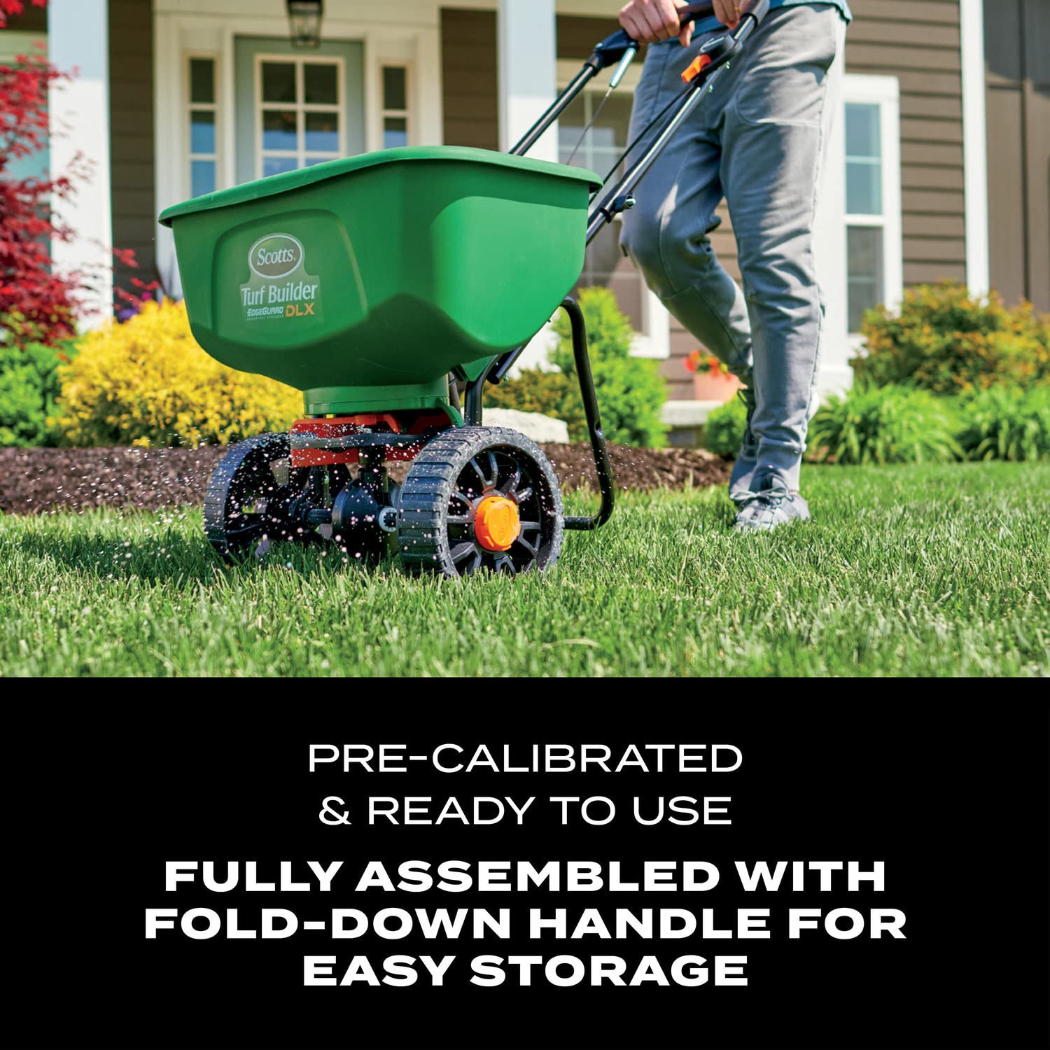Scotts EdgeGuard DLX dial calibrated for common lawn products