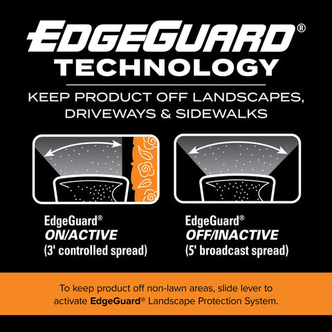 Scotts EdgeGuard DLX spreader used for grass seed and fertilizer