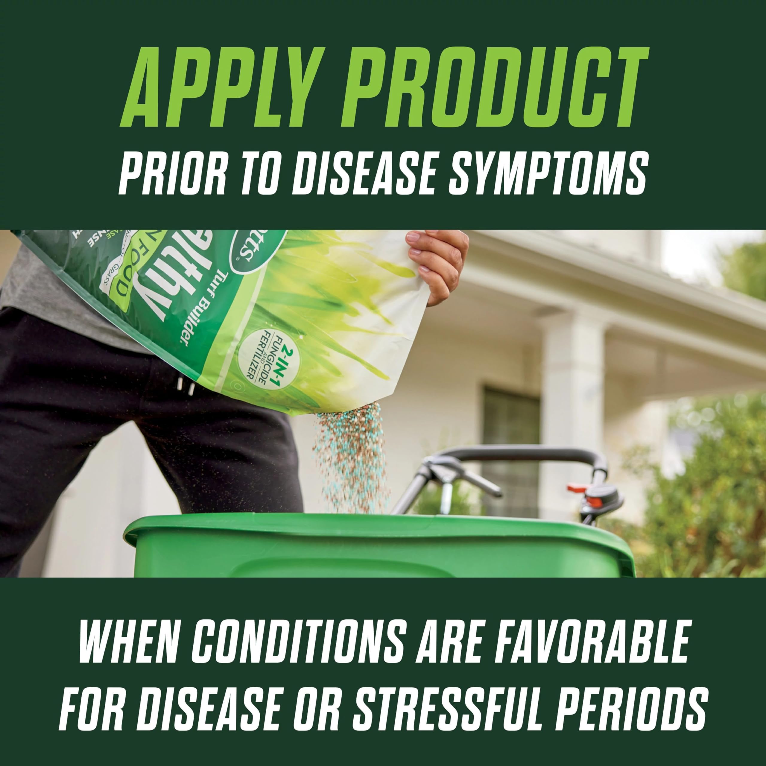Scotts Turf Builder Healthy Plus all-grass-types usage tag for universal compatibility.
