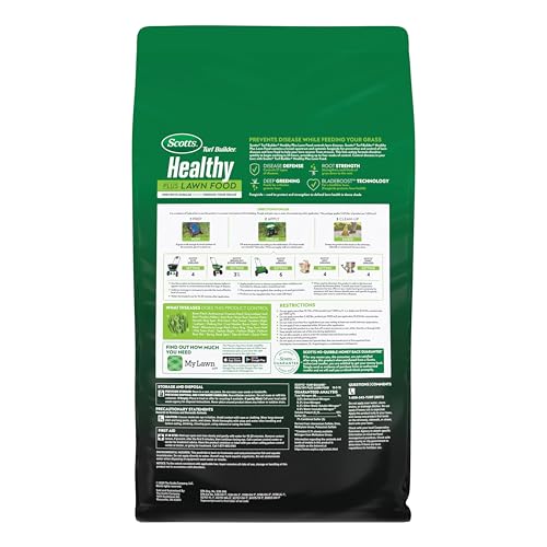 Scotts Turf Builder Healthy Plus spreader-ready application for even lawn coverage