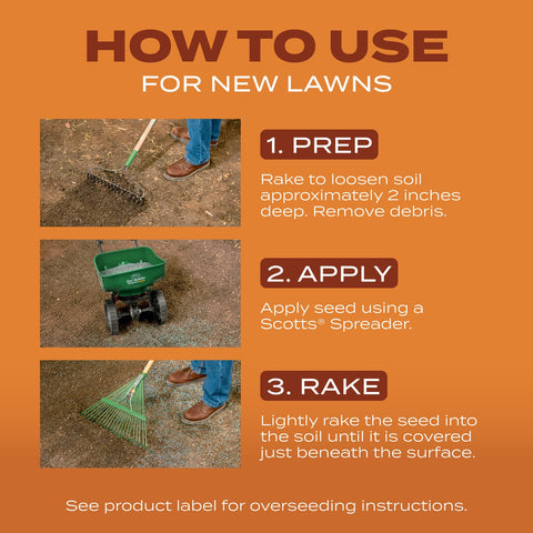 Overseeding coverage up to 1,000 sq ft per bag.
