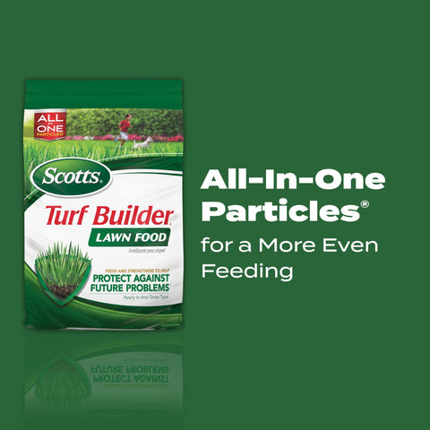 Scotts Turf Builder Lawn Food works on all grass types for lush lawns