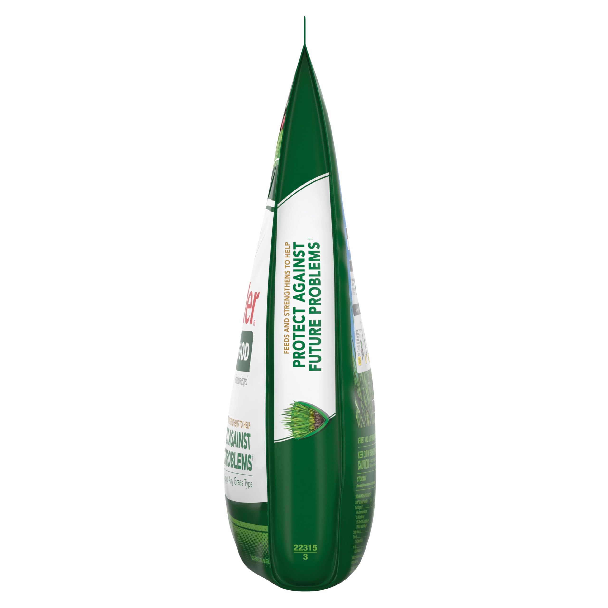 Return unused product to container and sweep spills back to lawn.