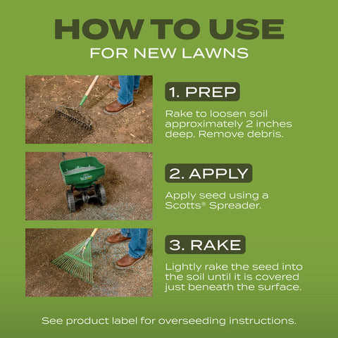 Scotts Turf Builder overseeding coverage up to 4,000 sq ft.