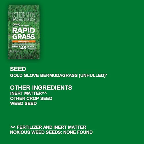 Scotts Turf Builder Rapid Grass blend combines seed and fertilizer for healthier growth.
