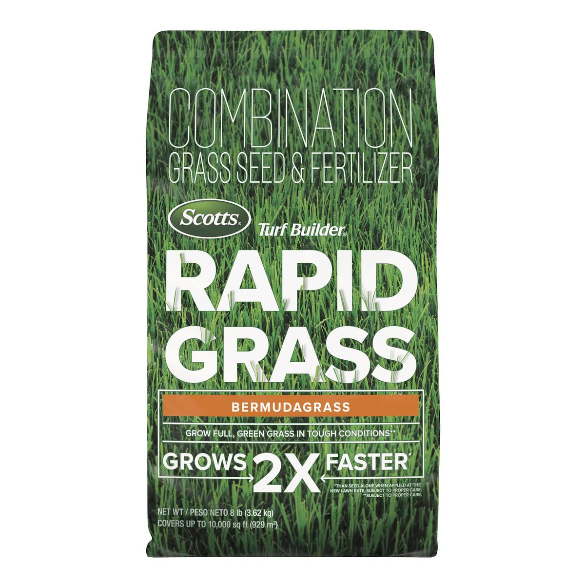 Scotts Turf Builder Rapid Grass seed-fertilizer blend promotes faster germination