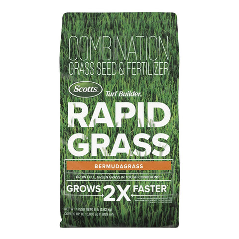 Scotts Turf Builder Rapid Grass seed-fertilizer blend promotes faster germination