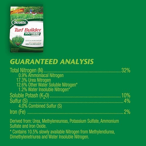 Scotts Turf Builder Southern Lawn Food spreader applying evenly on lawn.