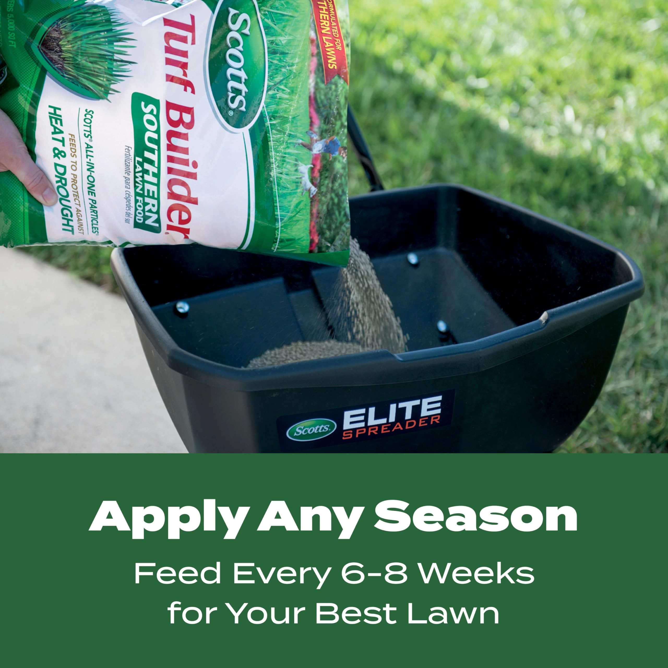 Scotts Water Smart formula reduces water needs while feeding the lawn.