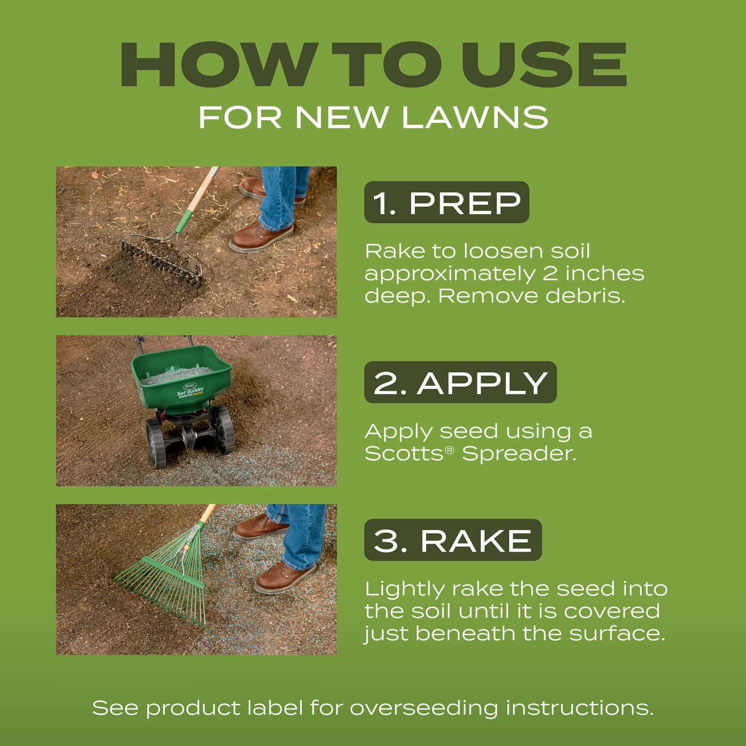 Spreader-ready Scotts seed ensures even, precise application.