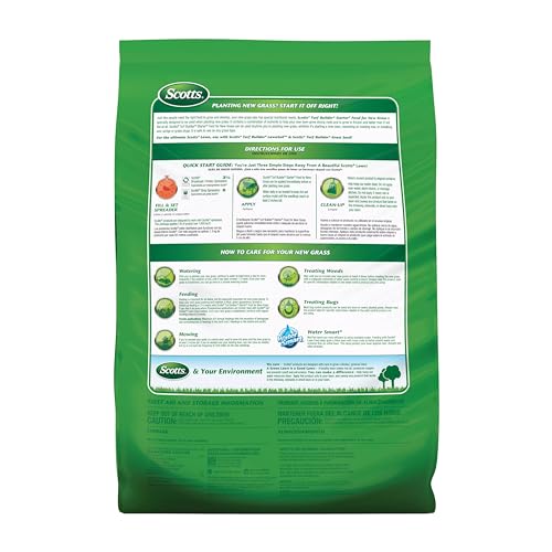 Seedling with developing roots powered by Scotts Starter Fertilizer for fast establishment.