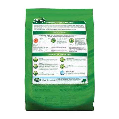 Seedling with developing roots powered by Scotts Starter Fertilizer for fast establishment.