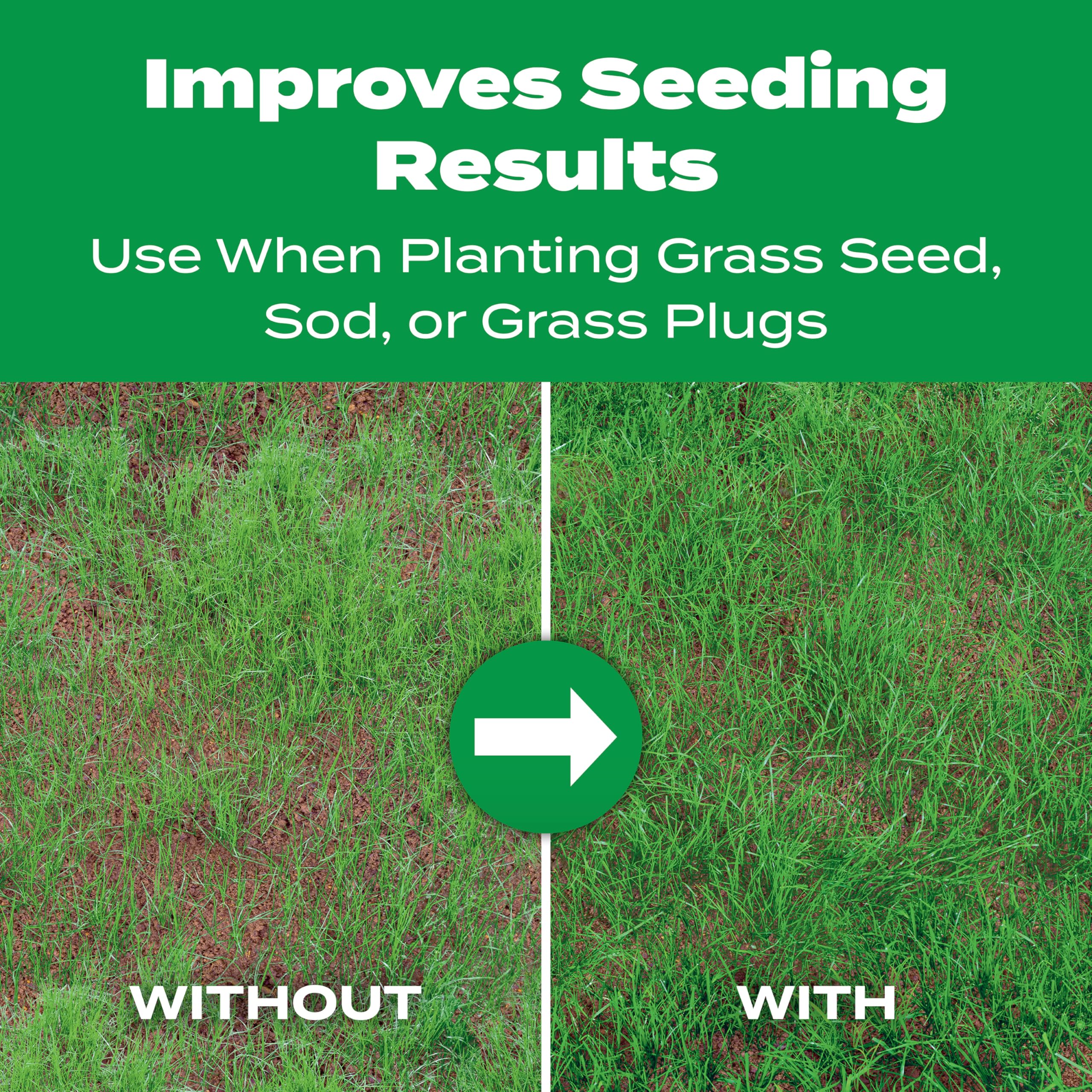 Scotts Turf Builder Starter Food spreader-application demonstrates easy lawn setup for seeds.