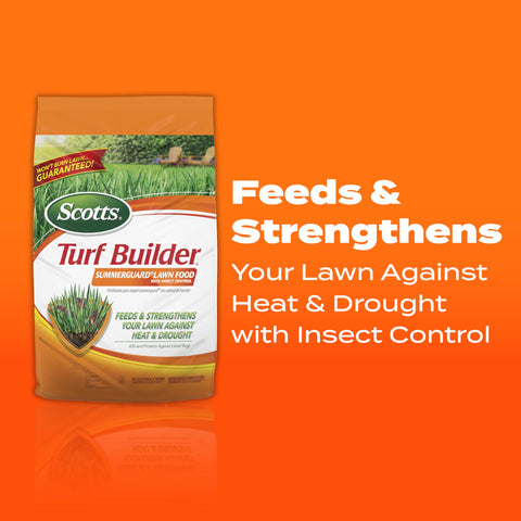 Scotts Turf Builder SummerGuard insect control protects against listed lawn bugs.
