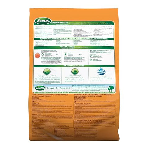 Scotts Turf Builder SummerGuard fertilizer image highlights drought and heat tolerance.