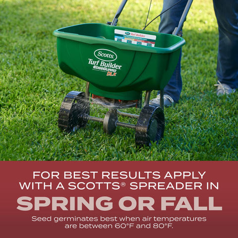 Scotts Turf Builder Sunny Mix drought-resistant formula supports dry-season turf.