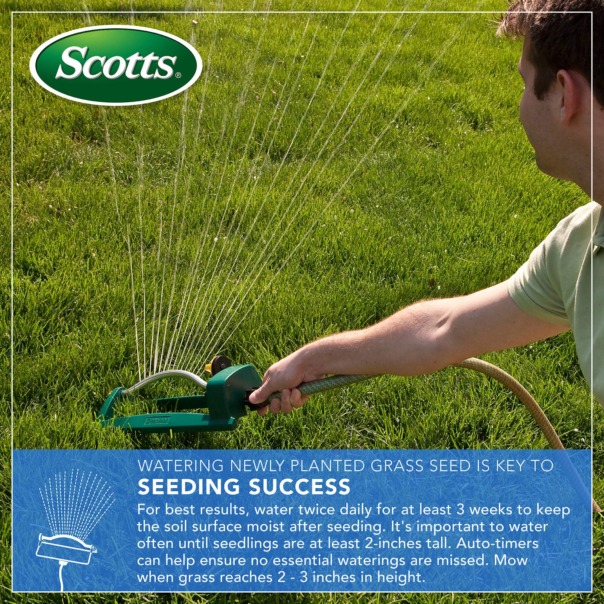 Scotts Turf Builder THICK'R LAWN 3-in-1 formulation bag highlights seed, fertilizer, soil improver