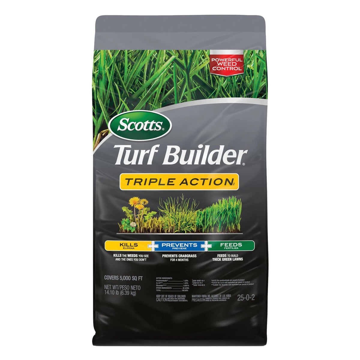 Scotts Turf Builder Triple Action1 bag ready for weed control and feeding