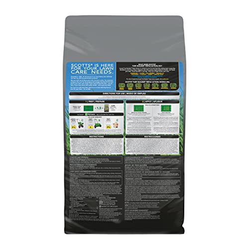 Applying Scotts Turf Builder Triple Action1 with a spreader for even coverage